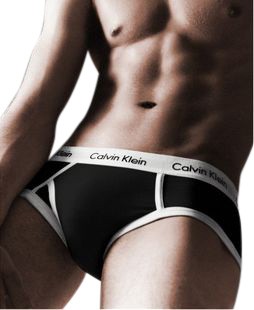 Брифы Calvin Klein 365 черные с белой резинкой A079