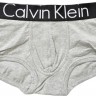 Трусы Calvin Klein серые с черной резинкой Steel A014