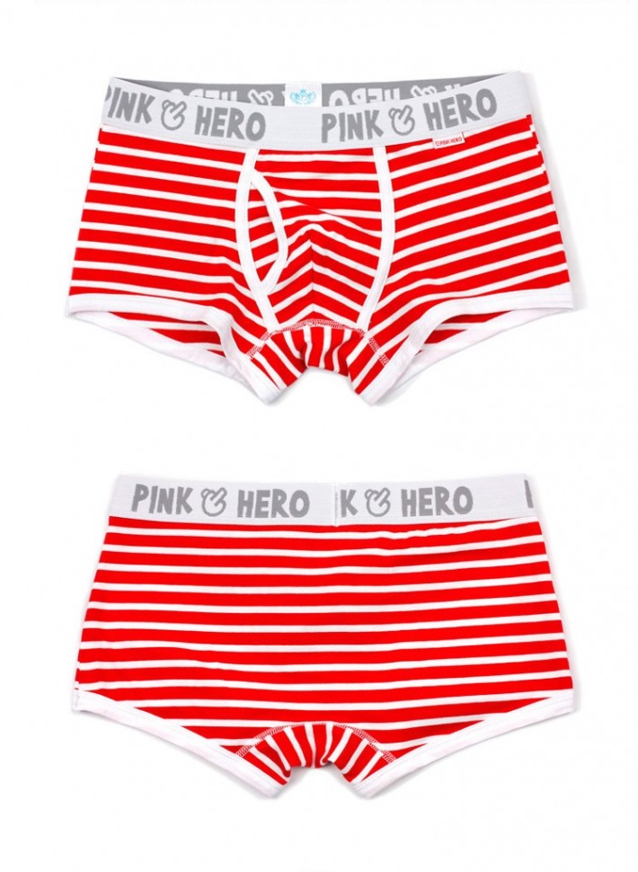 Мужские трусы Pink Hero красные в полоску PH1203-2