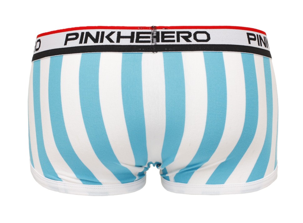 Мужские укороченные боксеры Pink Hero голубые/белые вертикальные полоски PH1212-3