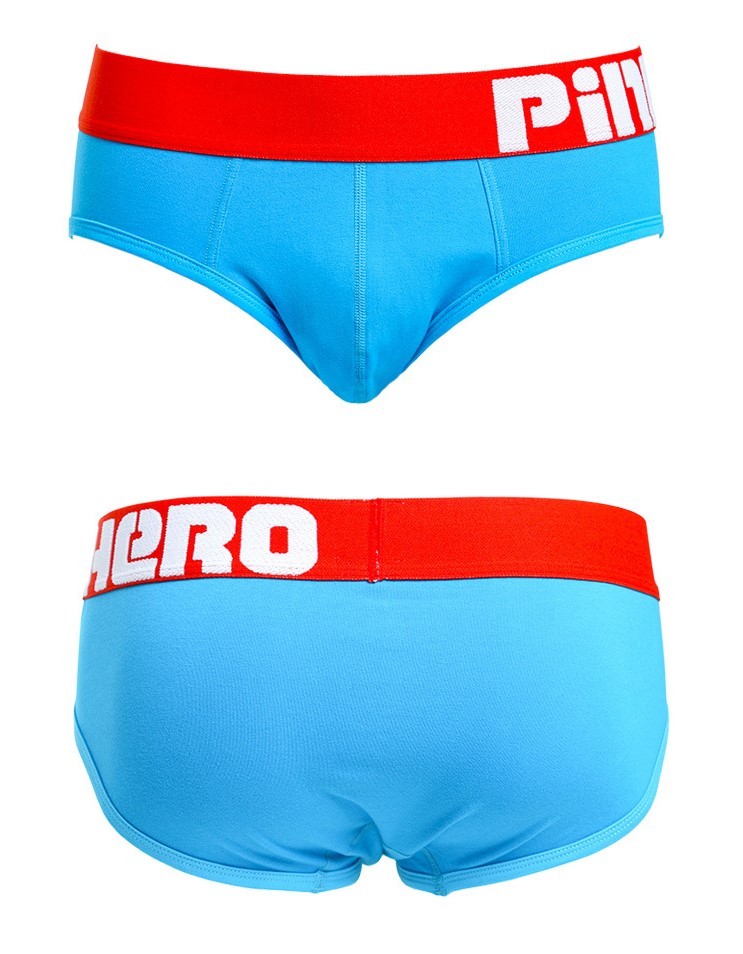 Мужские брифы Pink Hero голубые с красной резинкой PH1280-7