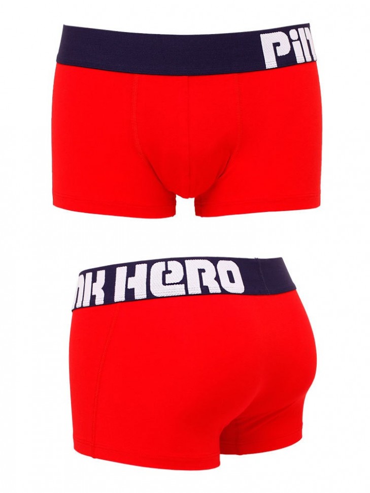 Мужские трусы Pink Hero красные с синей резинкой PH1258-2