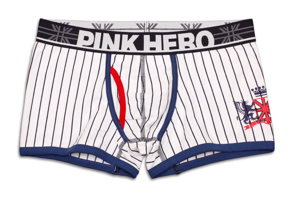 Мужские боксеры Pink Hero белые в полоску PH1237-2