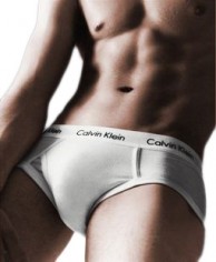 Брифы Calvin Klein 365 белые с белой резинкой A082