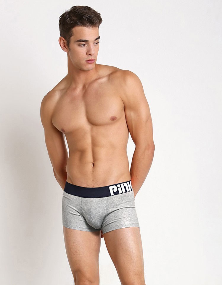 Мужские трусы Pink Hero серые с синей резинкой PH1258-3