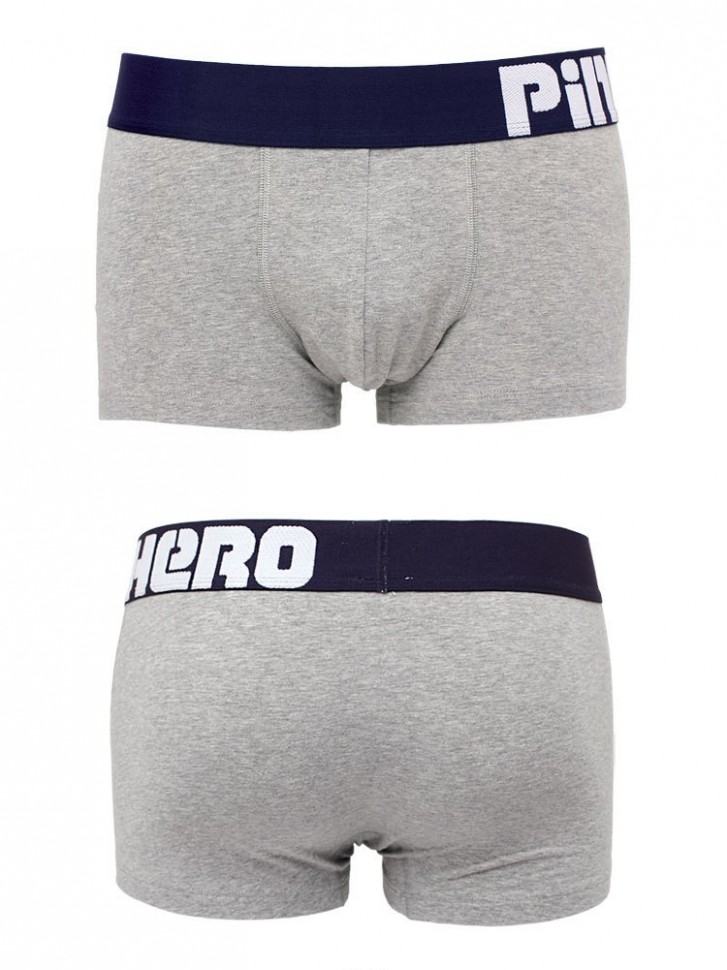 Мужские трусы Pink Hero серые с синей резинкой PH1258-3