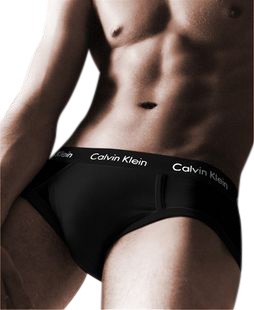 Брифы Calvin Klein 365 черные с черной резинкой A083