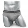 Мужские брифы (плавки) Calvin Klein серые с серой резинкой CK07