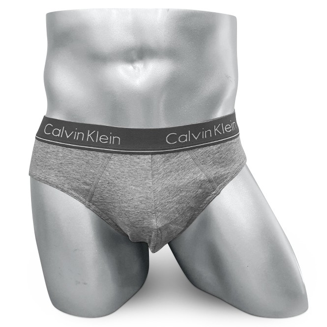 Мужские брифы (плавки) Calvin Klein серые с серой резинкой CK07
