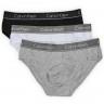 Мужские брифы (плавки) Calvin Klein белые с серой резинкой CK08