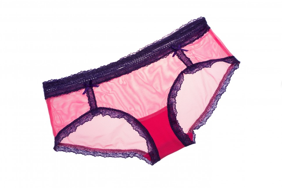 Женские трусы Victoria’s Secret рорзовые с фиолетовой окантовкой 66292/68