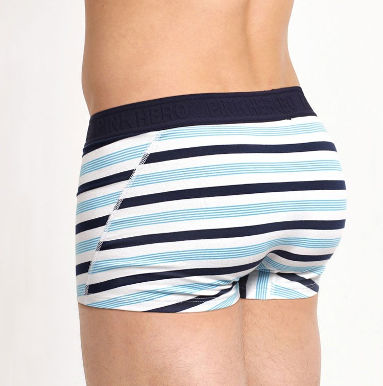 Мужские трусы Pink Hero черные/голубые/белые полосы PH1274-2