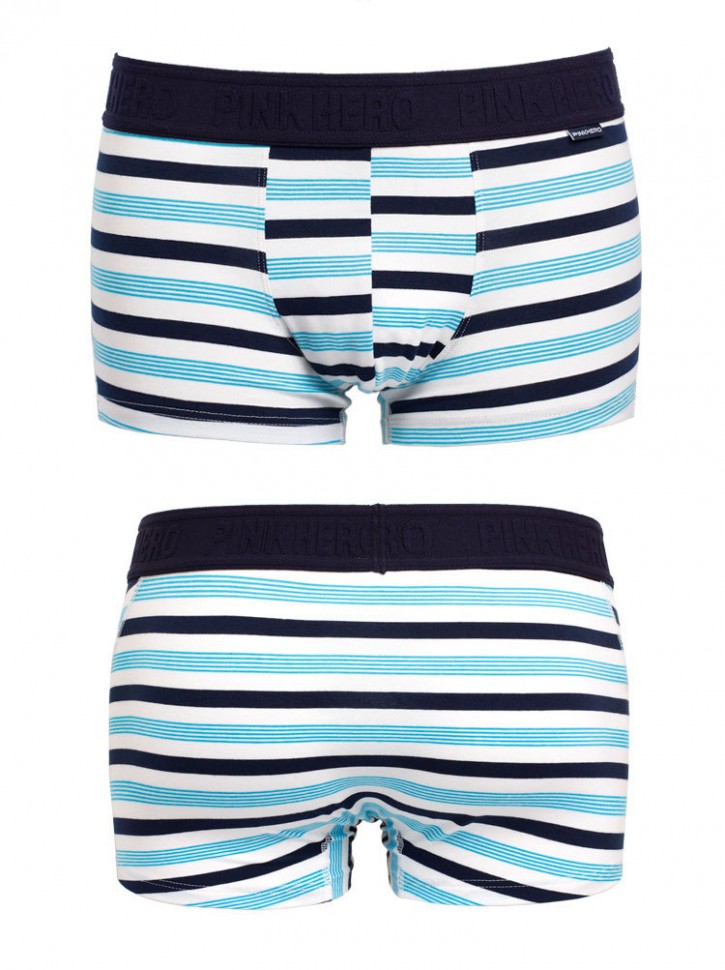 Мужские трусы Pink Hero черные/голубые/белые полосы PH1274-2