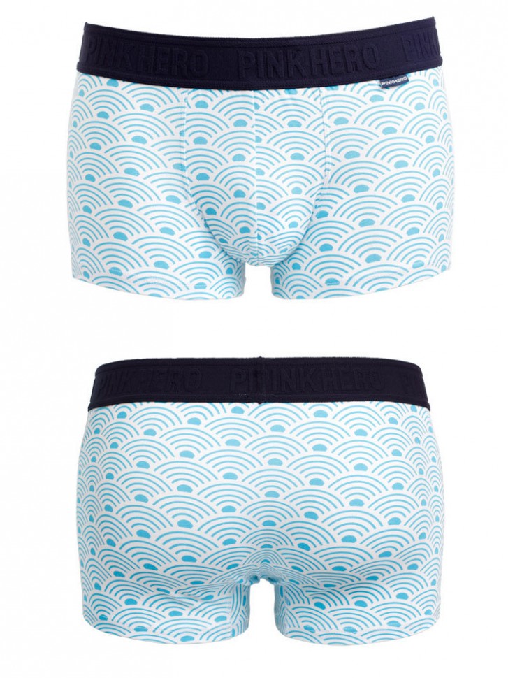Мужские трусы Pink Hero белые волны PH1274-4