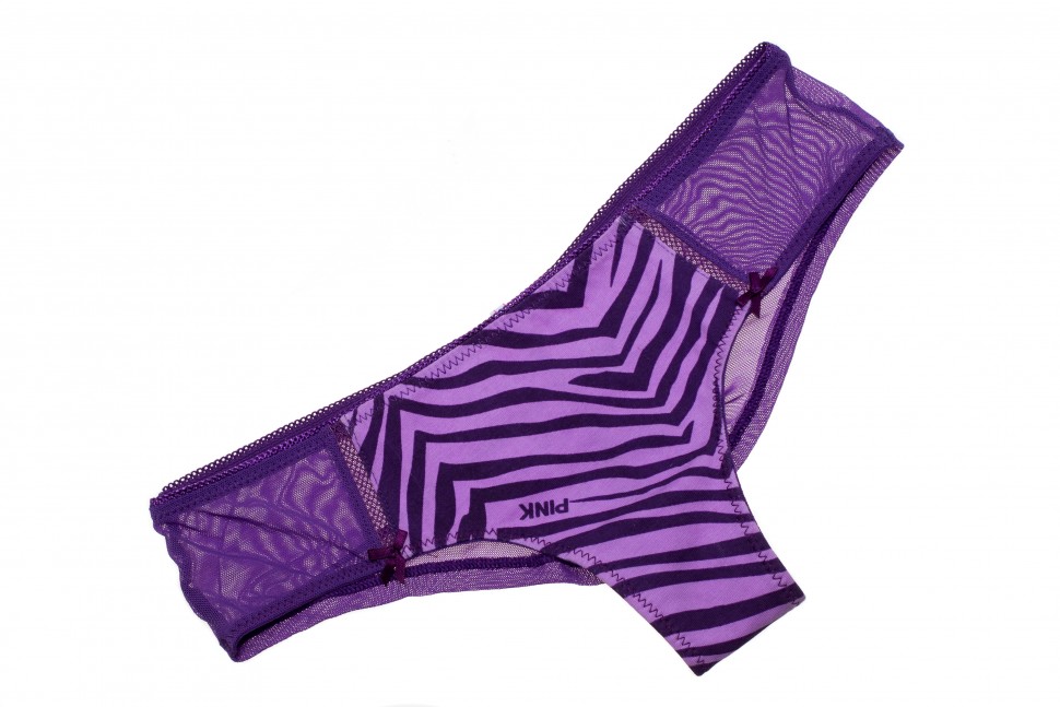 Женские трусы Victoria’s Secret фиолетовые/вставка зебра 66286/160