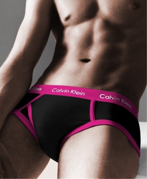 Брифы Calvin Klein 365 черные с розовой резинкой A091