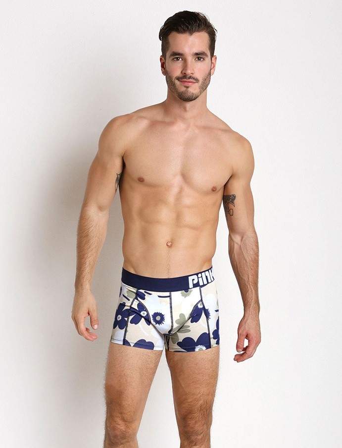 Мужские трусы Pink Hero бежевые с цветами PH512-3