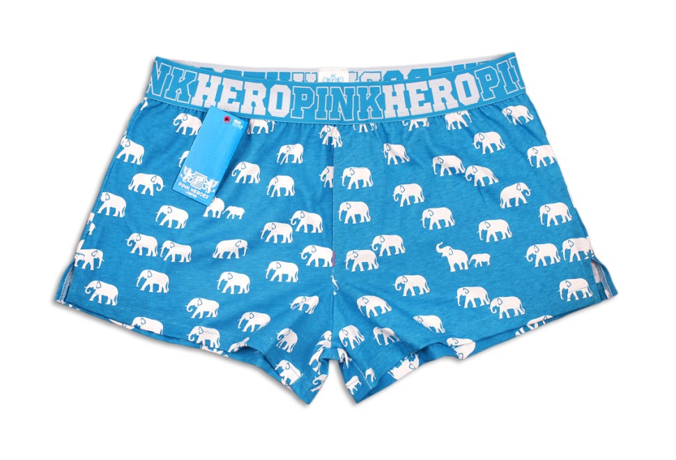 Мужские трусы Pink Hero голубые со слонами удлиненные PH1251-4