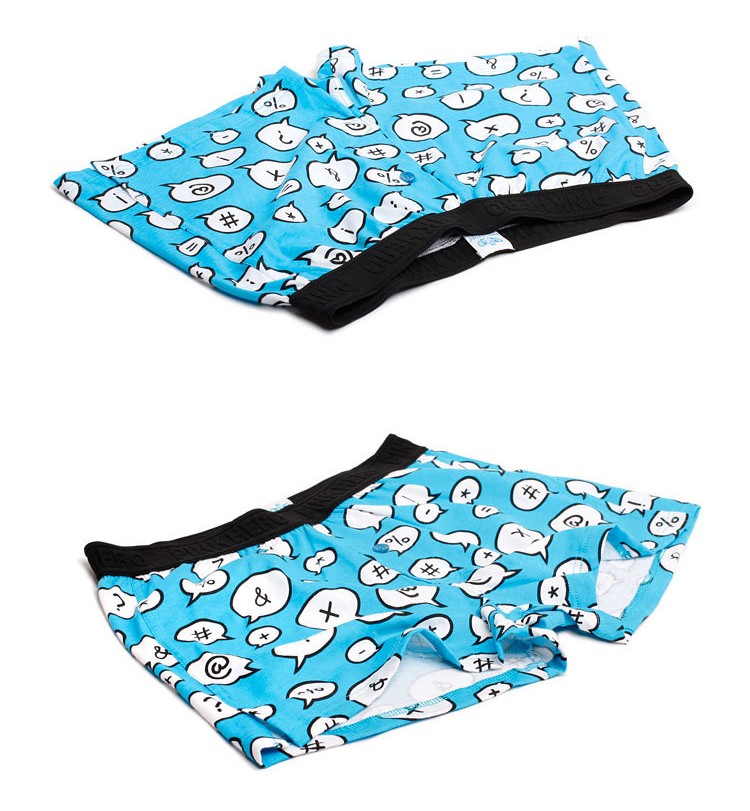 Мужские трусы Pink Hero голубые со знаками удлиненные PH1268-2