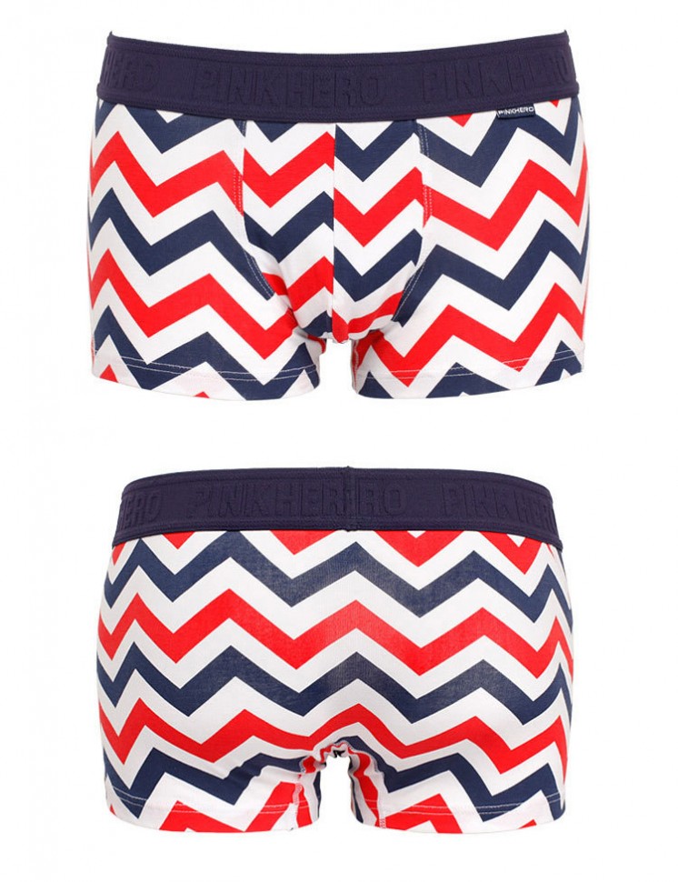 Мужские трусы Pink Hero белый/синий/красный узор PH1272-4