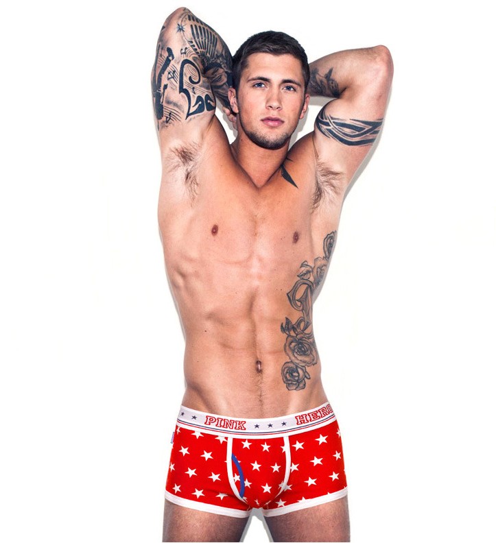 Мужские трусы Pink Hero красные / белые звезды PH1254-2