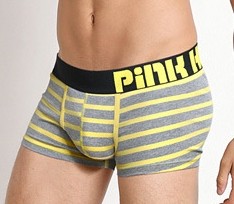 Мужские трусы Pink Hero серые в желтую полоску PH1281-5