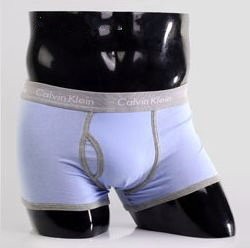 Трусы Calvin Klein 365 светло-голубые с серой резинкой A055