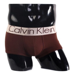 Трусы Calvin Klein коричневые с серебряной резинкой Steel A004