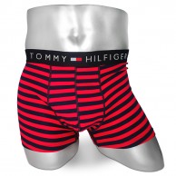 Мужские боксеры Tommy Hilfiger красные в синюю полоску T18