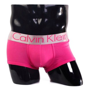 Трусы Calvin Klein розовые с серебряной резинкой Steel A011