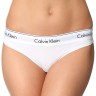 Женские стринги Calvin Klein белые с белой резинкой B046