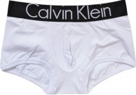Трусы Calvin Klein белые с черной резинкой Steel A015