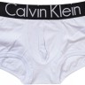 Трусы Calvin Klein белые с черной резинкой Steel A015