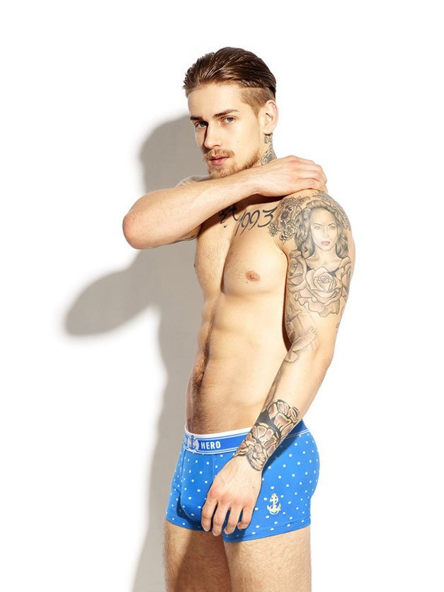 Мужские трусы Pink Hero голубые в белый горошек PH1257-2