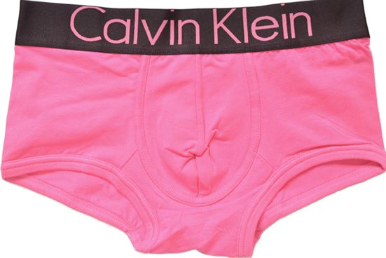 Трусы Calvin Klein розовые с черной резинкой Steel A016