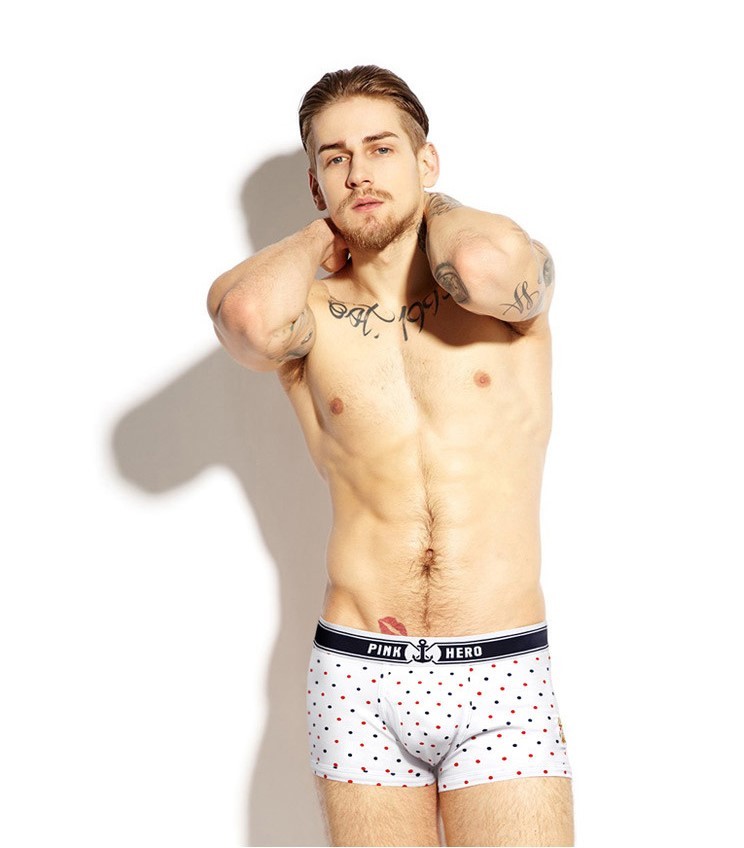 Мужские трусы Pink Hero белые в горошек PH1257-3