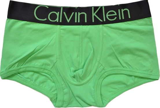 Трусы Calvin Klein зеленые с черной резинкой Steel A017