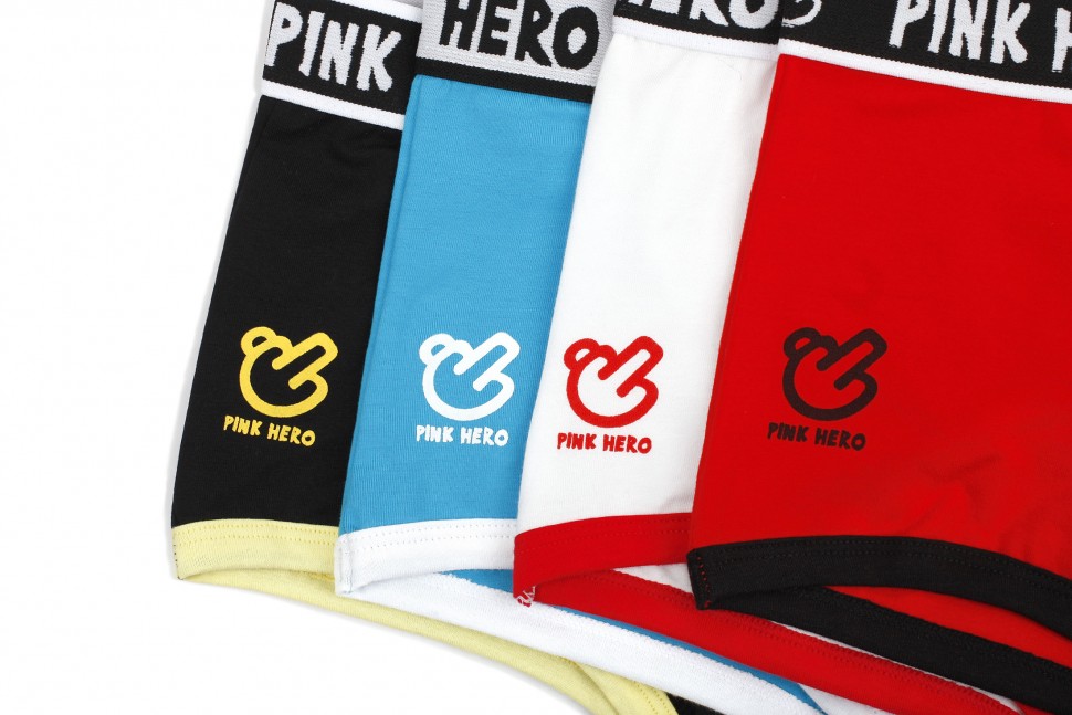 Мужские трусы Pink Hero белые с красной окантовкой PH1201-2