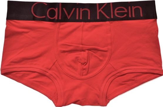 Трусы Calvin Klein красные с черной резинкой Steel A018