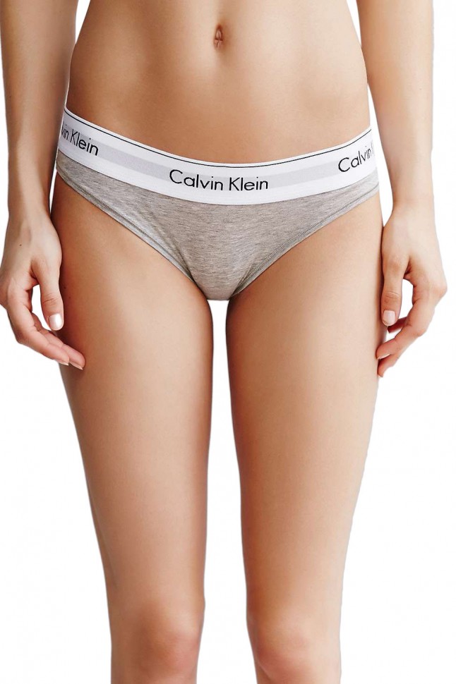 Женский комплект Calvin Klein с чашечками серый: топ и плавки C03