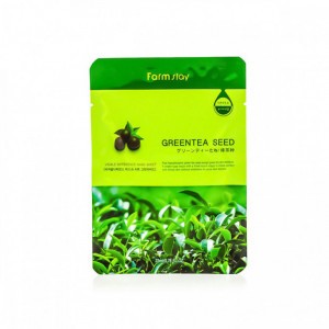 Набор 5 шт. FarmStay Visible Difference Mask Sheet Greentea Seed – маска тканевая с экстрактом семян зеленого чая