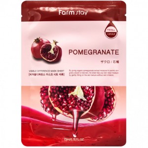 Набор 5 шт. FarmStay Visible Difference Mask Sheet Pomegranate – маска тканевая с экстрактом граната