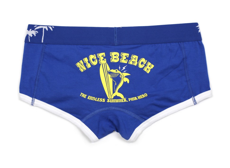 Мужские укороченные боксеры Pink Hero синие Nice Beach PH1252-1