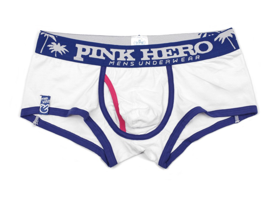 Мужские укороченные боксеры Pink Hero белые Nice Beach PH1252-2