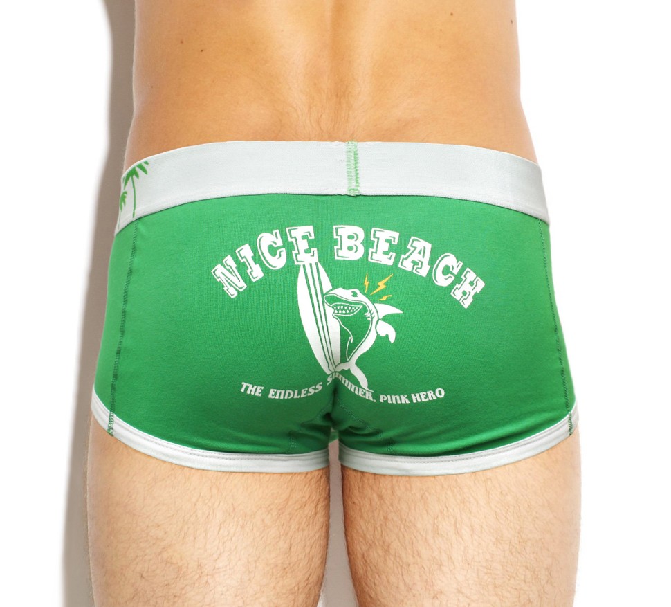 Мужские укороченные боксеры Pink Hero зеленые Nice Beach PH1252-3