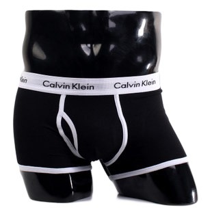 Трусы Calvin Klein 365 черные с белой резинкой A032