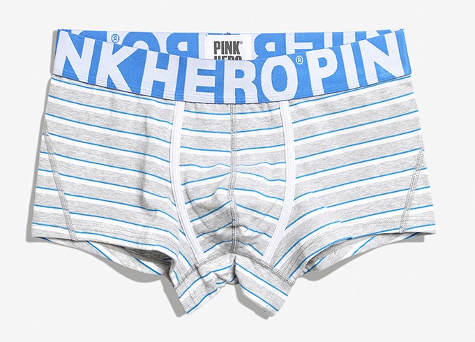 Мужские трусы Pink Hero серые/голубые/белые полоски PH806-1
