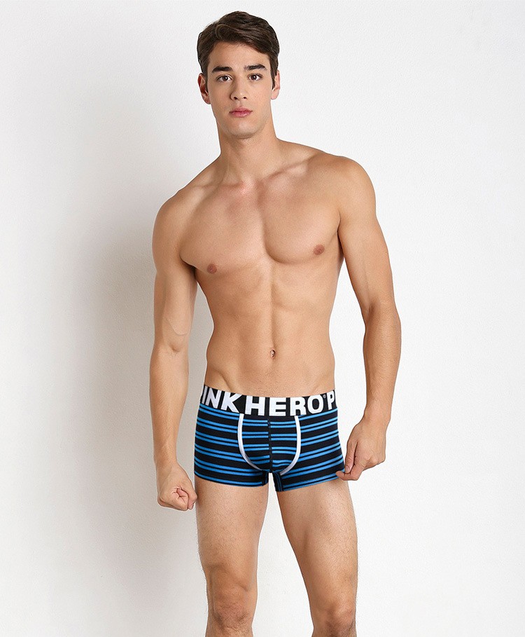 Мужские трусы Pink Hero черные/синие полоски PH806-4