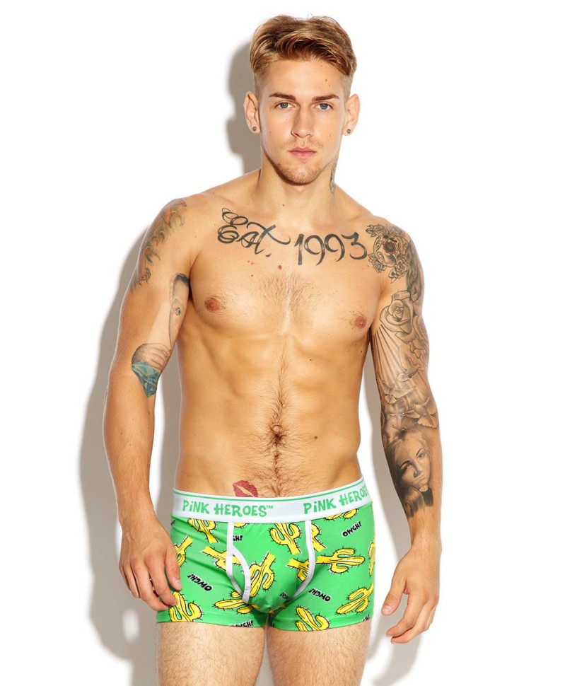 Мужские боксеры Pink Hero зеленые с кактусами PH1264-4