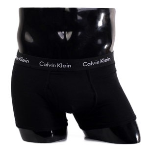 Трусы Calvin Klein 365 черные с черной резинкой A038
